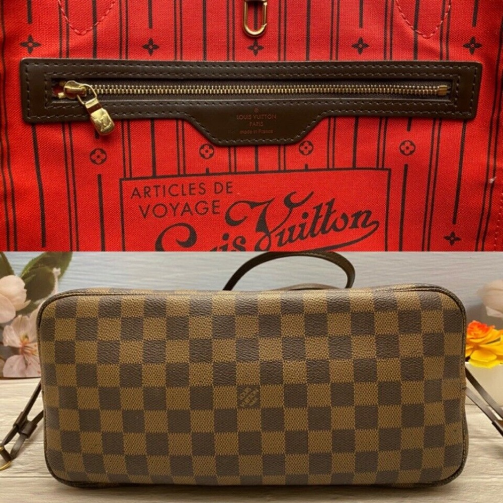 ❤️‍🩹SOLD❤️‍🩹 Louis Vuitton Neverfull MM Damier Ebene Cherry Red Tote Bag(SP0069) - Picture 8 of 12
